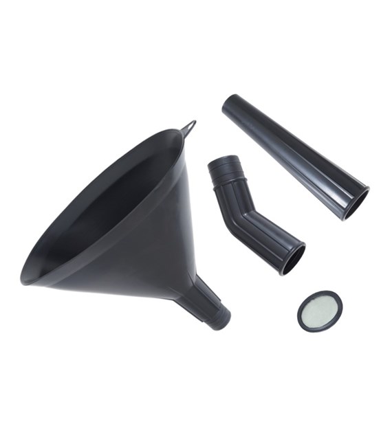 3-part funnel with strainer, plastic, oval