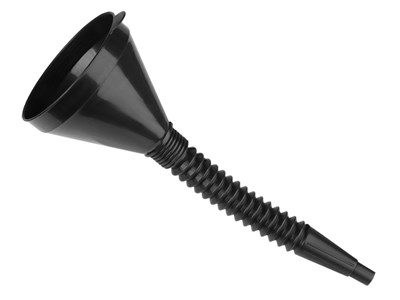 2-part round plastic funnel with a strainer