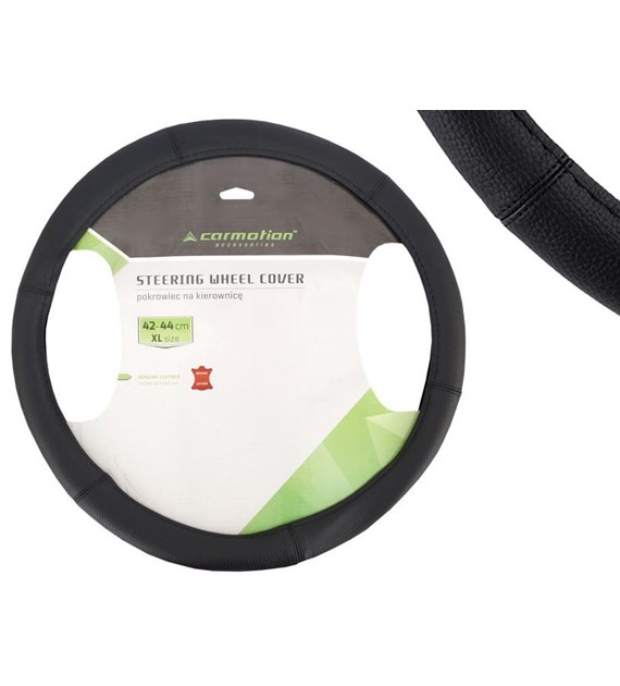 Steering wheel cover  XL  42-44 cm, genuine leather, black