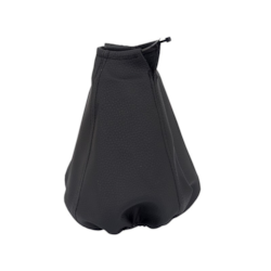 Gear lever gaiter with band, natural leather, black