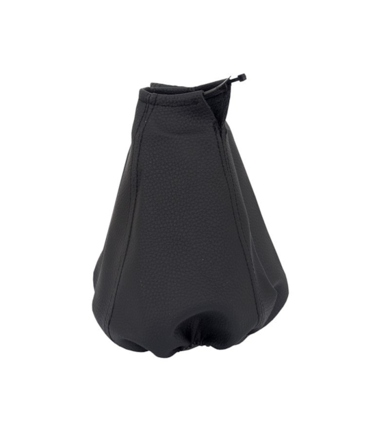 Soufflet de levier de vitesses avec bande, cuir naturel, noir