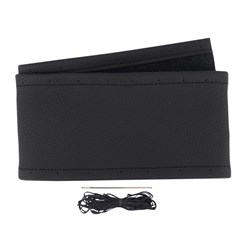 Pokrowiec na kierownicę sznurowany 39-41 cm, z 1 odcinka skóry naturalnej, czarny