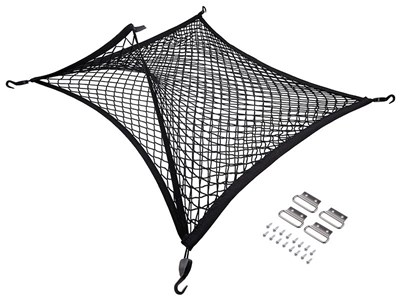 Zweischichtiges weiches Netz mit Haken für den Kofferraum, 80x60 cm