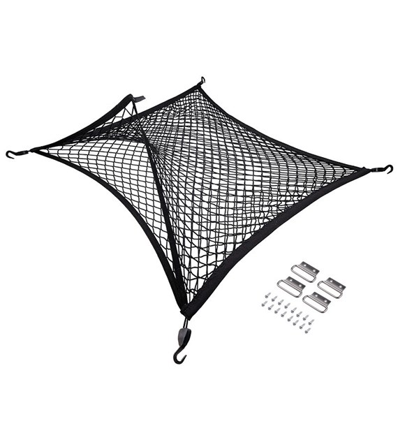 Zweischichtiges weiches Netz mit Haken für den Kofferraum, 80x60 cm