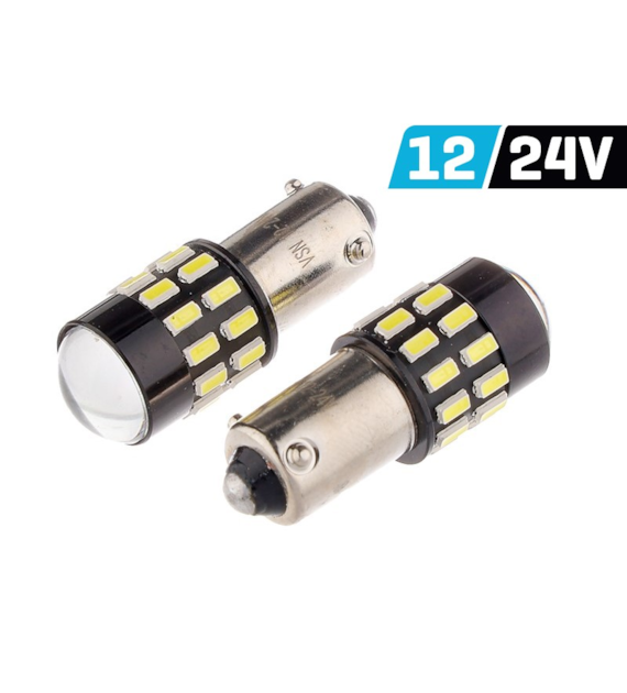 Ampoule VISION H21W BAY9s 12/24V 30x 3014 SMD LED, non polaire, CANBUS, blanche, 2 pcs