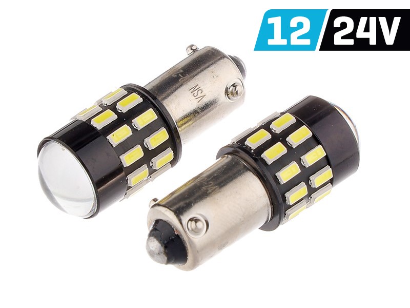 Ampoule VISION H21W BAY9s 12/24V 30x 3014 SMD LED, non polaire, CANBUS,  blanche, 2 pcs - Plateforme
