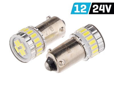 Bulb VISION H21W BAY9s 12/24V 18x SMD LED, nonpolar, CANBUS, white, 2 pcs 
