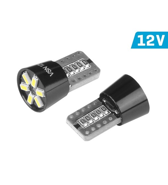 Glühlampe VISION W5W (T10) 12V 6x 3014 SMD LED, CANBUS, weiß, 2 Stk 