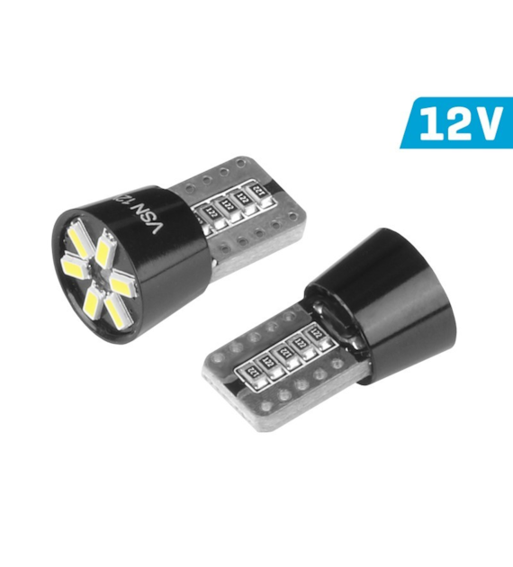 Ampoule VISION W5W (T10) 12V 6x 3014 SMD LED, CANBUS, blanche, 2 pcs