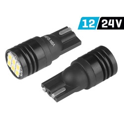 Żarówka VISION W5W (T10) 12/24V 6x 3020 SMD Ultra Bright LED, nonpolar, biała, 2 szt.
