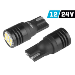 Żarówka VISION W5W (T10) 12/24V 6x 3020 SMD Ultra Bright LED, nonpolar, biała, 2 szt.
