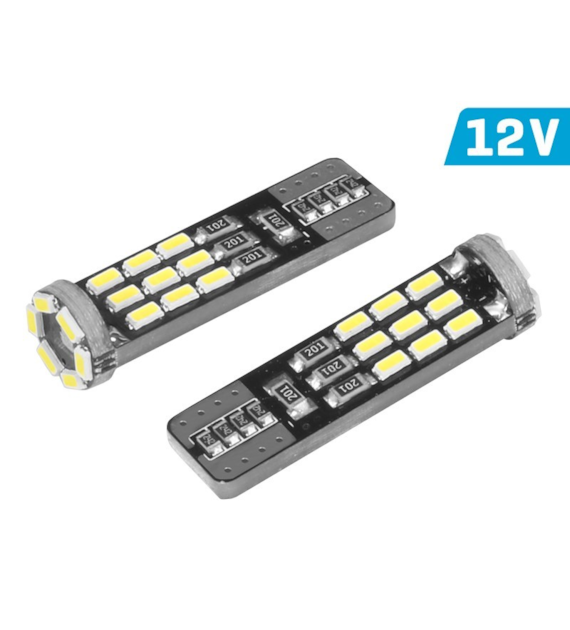 Glühlampe VISION W5W (T10) 12V 24x 3014 SMD LED, CANBUS, weiß, 2 Stk
