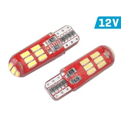 Żarówka VISION W5W (T10) 12V 15x 3014 SMD LED, CANBUS, silikonowa oprawka, biała, 2 szt.