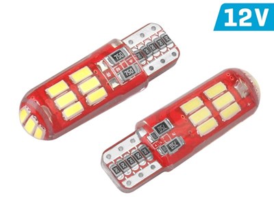 Ampoule VISION W5W (T10) 12V 15x 3014 SMD LED, CANBUS, support de lampe en silicone, blanche, 2 pcs 