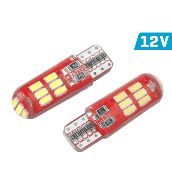Ampoule VISION W5W (T10) 12V 15x 3014 SMD LED, CANBUS, support de lampe en silicone, blanche, 2 pcs