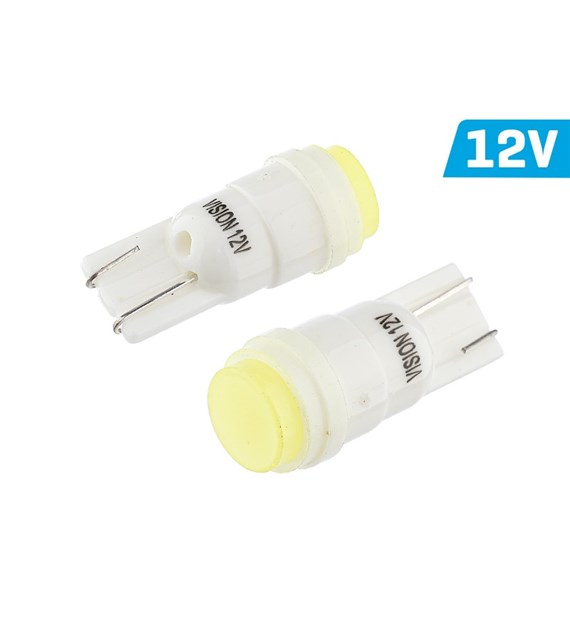 Bulb VISION W5W (T10) 12V 1x COB LED, white, 2 pcs 