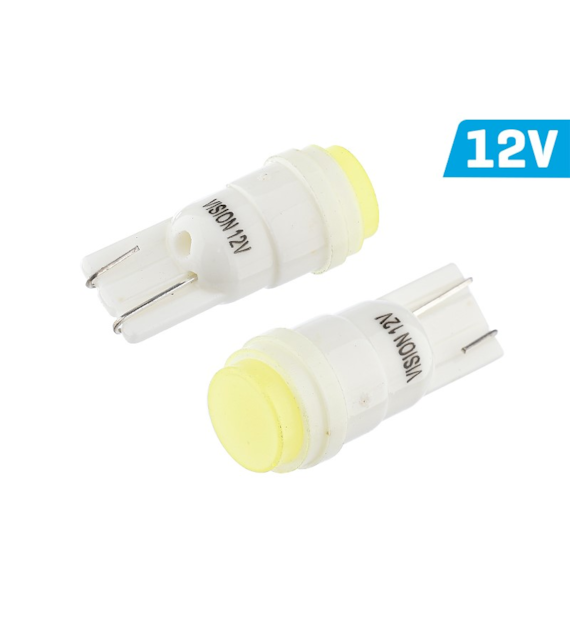 Bulb VISION W5W (T10) 12V 1x COB LED, white, 2 pcs