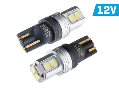 Bulb VISION W5W (T10) 12V 10x 3030 SMD LED, nonpolar, CANBUS, white, 2 pcs 