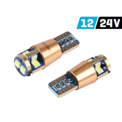 Żarówka VISION W5W (T10) 12/24V 10x 3030 SMD LED, nonpolar, CANBUS, biała, 2 szt.