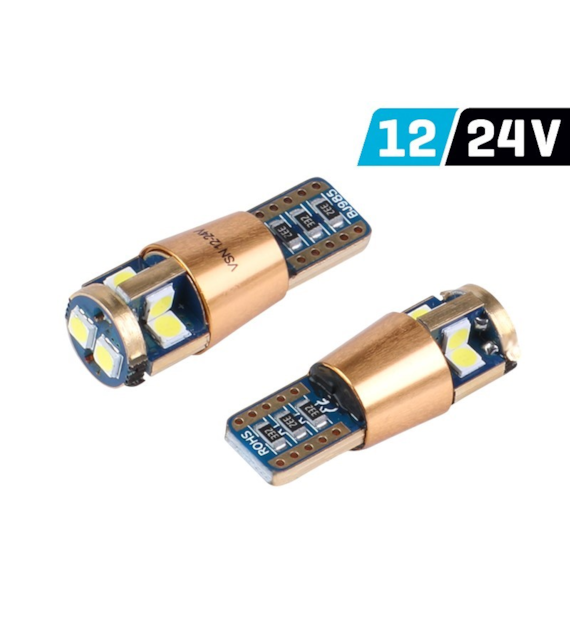 Ampoule VISION W5W (T10) 12/24V 10x 3030 SMD LED, non polaire, CANBUS, blanche, 2 pcs