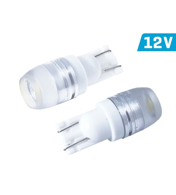Bulb VISION W5W (T10) 12V 1x HP LED, concave lens, white, 2 pcs 