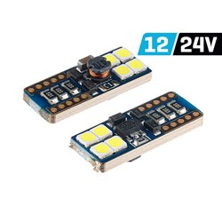 Glühlampe VISION W5W (T10) 12/24V 8x 3030 SMD LED, unpolar, CANBUS, weiß, 2 Stk