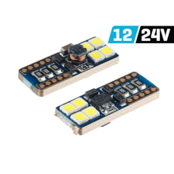 Żarówka VISION W5W (T10) 12/24V 8x 3030 SMD LED, nonpolar, CANBUS, biała, 2 szt.