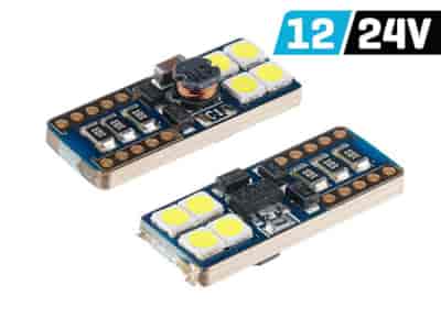 Bulb VISION W5W (T10) 12/24V 8x 3030 SMD LED, nonpolar, CANBUS, white, 2 pcs