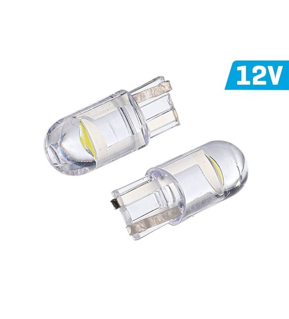 Bulb VISION W5W (T10) 12V 1x F10 LED, all-glass, white, 2 pcs 
