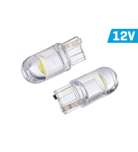 Bulb VISION W5W (T10) 12V 1x F10 LED, all-glass, white, 2 pcs