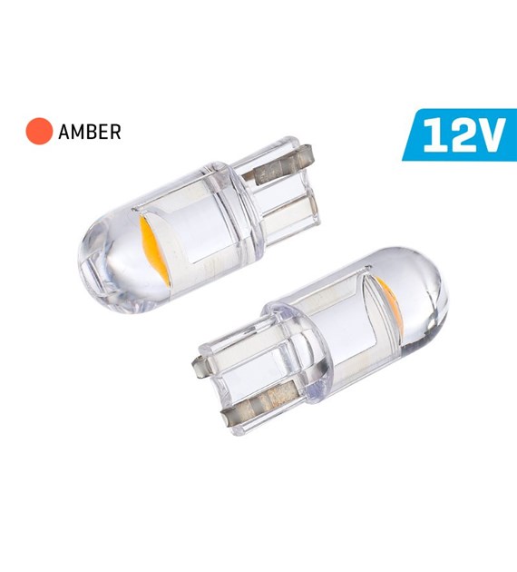 Ampoule VISION WY5W (T10) 12V 1x F10 LED, tout verre, orange, 2 pcs 
