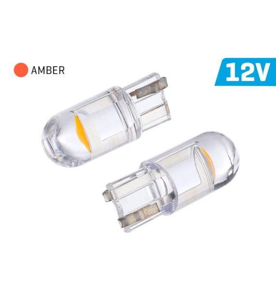 Bulb VISION WY5W (T10) 12V 1x F10 LED, all-glass, orange, 2 pcs