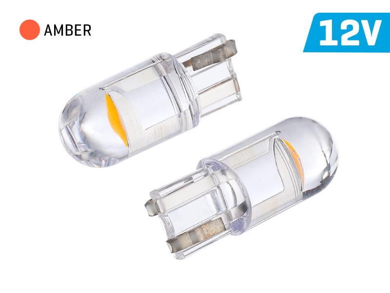 Bulb VISION WY5W (T10) 12V 1x F10 LED, all-glass, orange, 2 pcs 