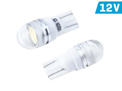 Bulb VISION W5W (T10) 12V 1x HP LED, convex lens, white, 2 pcs 