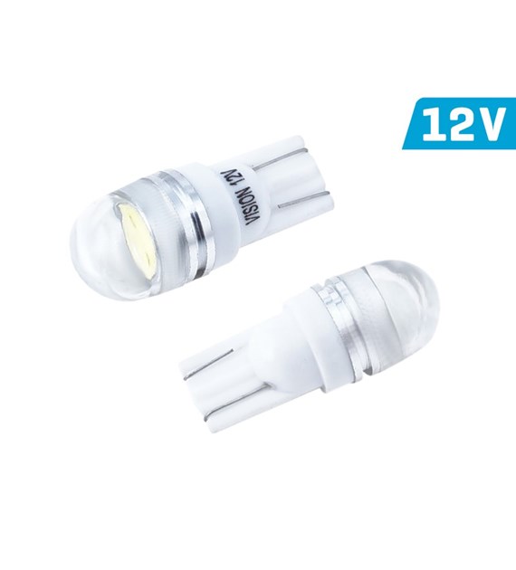 Bulb VISION W5W (T10) 12V 1x HP LED, convex lens, white, 1 pc