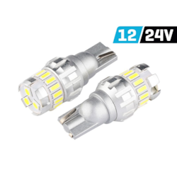 Bulb VISION W5W (T10) 12/24V 15x 3014 + 3x 3030 SMD LED, nonpolar, CANBUS, white, 2 pcs