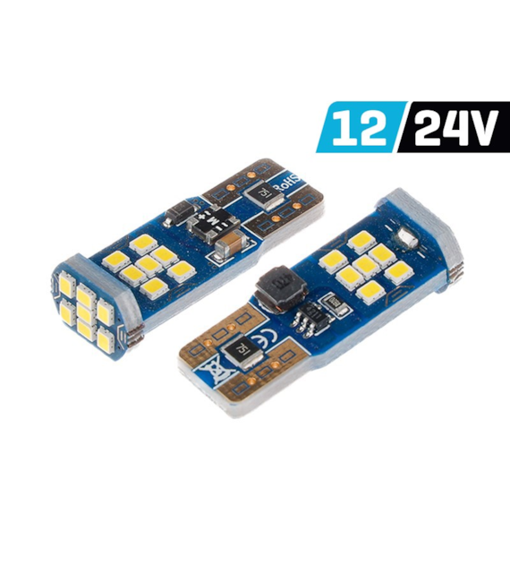 Ampoule VISION W5W (T10) 12/24V 21x 2016 SMD LED, non polaire, CANBUS, blanche, 2 pcs