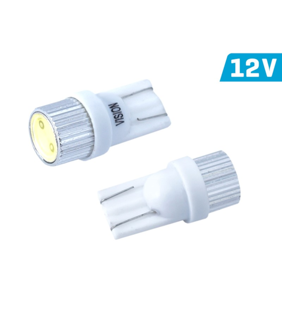 Bulb VISION W5W (T10) 12V 1x HP LED, aluminum bulb holder, white, 2 pcs