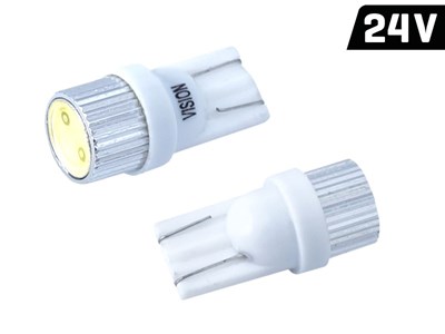 Bulb VISION W5W (T10) 24V 1x HP LED, aluminum bulb holder, white, 2 pcs 