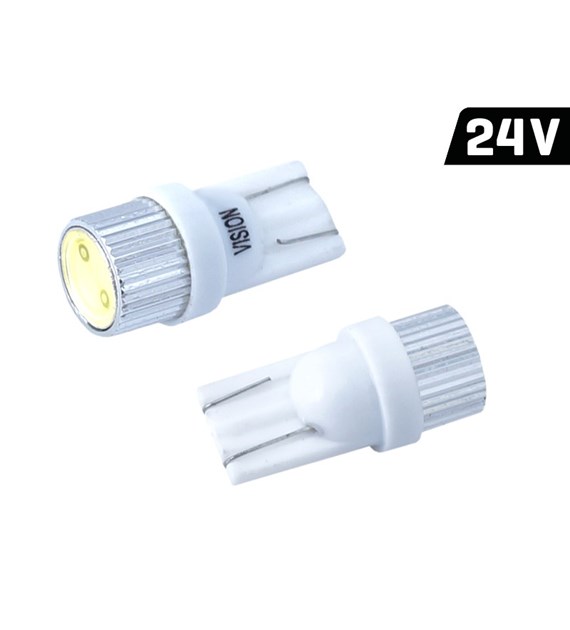 Bulb VISION W5W (T10) 24V 1x HP LED, aluminum bulb holder, white, 2 pcs 