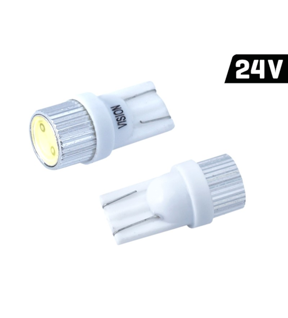 Żarówka VISION W5W (T10) 24V 1x HP LED, aluminiowa oprawka, biała, 2 szt.