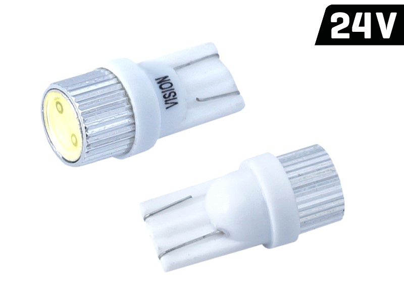 Bulb VISION W5W (T10) 24V 1x HP LED, aluminum bulb holder, white, 2 pcs