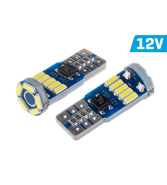 Żarówka VISION W5W (T10) 12/24V 15x 4014 SMD LED, nonpolar, CANBUS, biała, 2 szt.