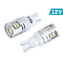 Żarówka VISION W5W (T10) 12V 12x 3014 SMD LED, aluminiowa oprawka, biała, 2 szt.