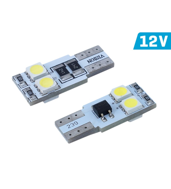 Żarówka VISION W5W (T10) 12V 4x 5050 SMD LED, CANBUS, biała, 2 szt.