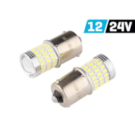 Bulb VISION R5W / R10W BA15s 12/24V 54x 3014 SMD + 3x 3030 SMD LED, nonpolar, CANBUS, white, 2 pcs