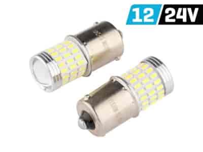 Ampoule VISION R5W / R10W BA15s 12/24V 54x 3014 + 3x 3030 SMD LED, non polaire, CANBUS, blanche, 2 pcs