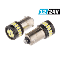 Bulb VISION H6W BAX9s 12/24V 24x 3014 SMD LED, nonpolar, CANBUS, white, 2 pcs