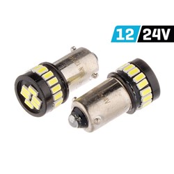 Żarówka VISION H6W BAX9s 12/24V 24x 3014 SMD LED, nonpolar, CANBUS, biała, 2 szt.