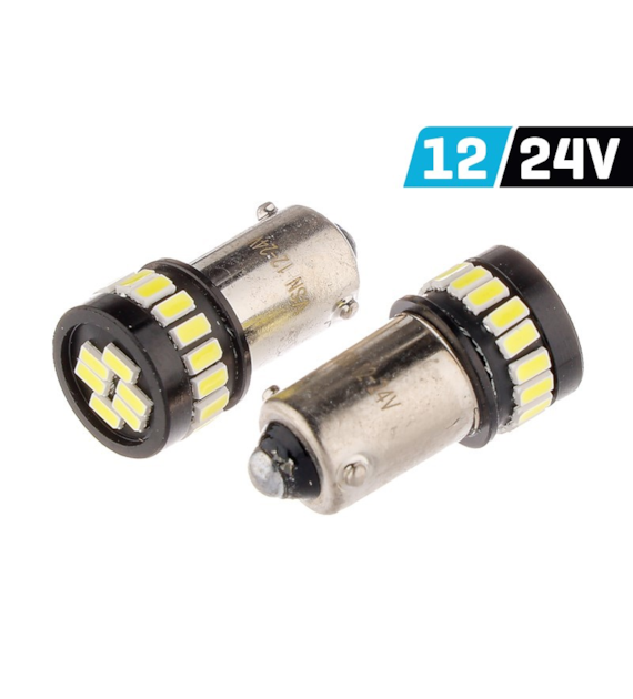 Ampoule VISION H6W BAX9s 12/24V 24x 3014 SMD LED, non polaire, CANBUS, blanche, 2 pcs